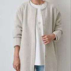 【新品・未使用・タグ付き】 BEARDSLEY ビアズリー 洗えるニットコート