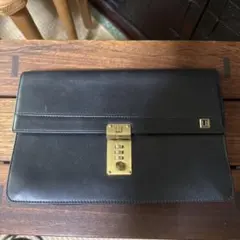 dunhill セカンドバッグ ゴールド金具 ダイヤルロック レザー