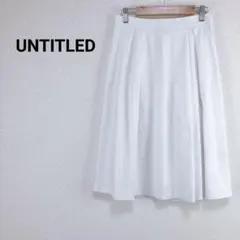 アンタイトル【M】膝丈フレアスカート ファスナー付き 無地 可愛い フェミニン