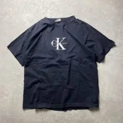 90s Calvin Klein 墨黒 無地Tシャツ XL フェード ブラック - メルカリ