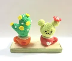 ☆小さなサボテンのサボちゃん　クマ　樹脂粘土