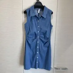 ZARA ノースリーブ　デニムワンピース　M