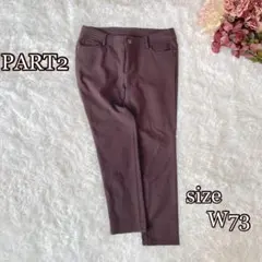 PART2 裏起毛カジュアルパンツ（W73）ブラウン系　大きいサイズ
