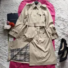 【美品】BURBERRY LONDON ロングコート ベージュ 38 チェック