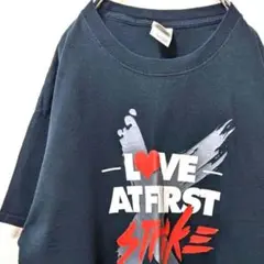 ギルダン ラブアットファーストストライク Tシャツ ブラック 黒色 L 古着