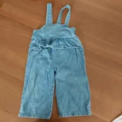 デニムブルー フリル付きオーバーオール