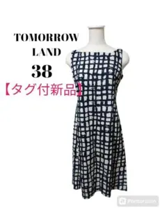 トゥモローランド ワンピース ノースリーブ 新品 白 ネイビー 日本製 イタリア