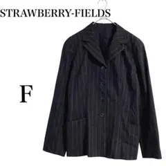 【ストロベリーフィールズ】テーラードジャケット スーツ ウール 日本製 ブラック