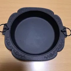 新品未使用　岩手　南部鉄器　すき焼き鍋　鋳物　平鍋　花柄　レトロのサムネイル