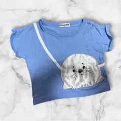 アザラシ　ポケット　ブルー系　半袖Tシャツ　ベビー　90cm 男児　女児