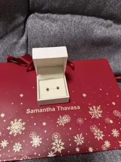 サマンサティアラ リボンピアス1月誕生石