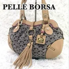 【希少品✨極美品✨】　ペレボルサ　ワンショルダーバッグ　ロゴキャンバス　タッセル