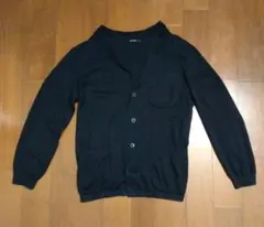 プランテーション【イッセイミヤケ】ウール イカコート カーディガン 羽織 M 黒 プランテーション【イッセイミヤケ】ウール イカコート