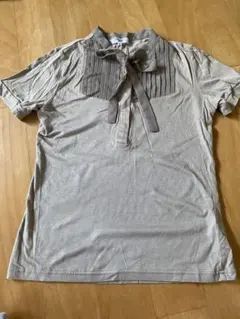 ナチュラルビューティーベーシック　シャツ　トップス　カットソー　グレー　リボン