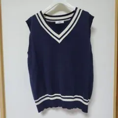 WEGO ネイビー Vネックニットベスト