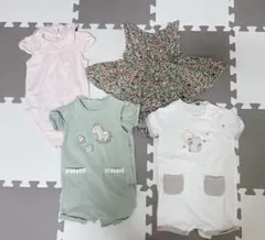 こども服、ベビー服(夏服　ロンパース、ワンピース　サイズ70、6-9ヶ月)