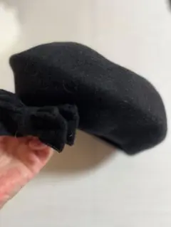 ベレー帽　　黒　　毛100%