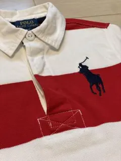 子供服　Polo Ralph Lauren 赤白ストライプ ポロシャツ