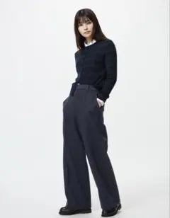 ユニクロ　ブラッシュドジャージーワイドパンツ