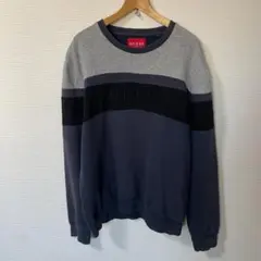 XL GUESS ビッグサイズ スウェット 切り替え 刺繍 クレイジーパターン