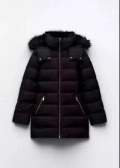 人気極美品✨ZARA Sサイズ セミロング丈フード付きダウンジャケット