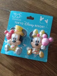 新品未使用品 ディズニー 30周年 ミッキー ミニー ライティングバッジ