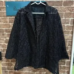 ローリーズファーム　透かし編み　ジャケット黒