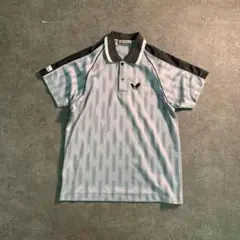 【Butterfly】日本製　半袖ポロシャツ　総柄　古着 used SM11