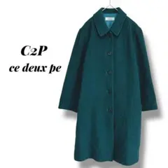 ピーコート　モヘヤウールコート　丸襟　総裏　上品　シンプルデザイン　フリーサイズ