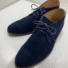美品　ジュンメン　JUNMEN ネイビー　スエード　チャッカブーツ　L