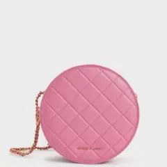CHARLES&KEITH キルテッドサークルショルダーバッグ