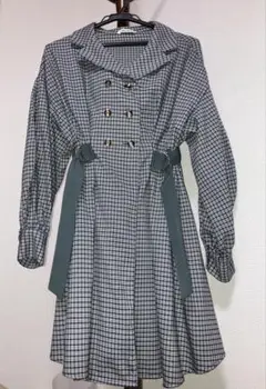 レディアゼル チェックダブルボタンミニシャツワンピース