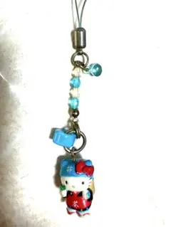 静岡お土産 ハローキティ 茶摘み ご当地ストラップ