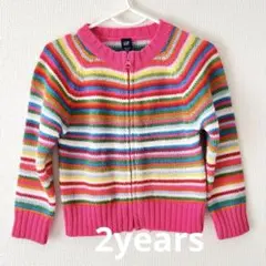 baby GAP ベビー ギャップ 2y マルチカラー ニット カーディガン