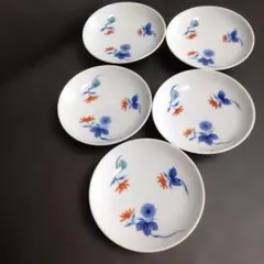 未使用 鍋島御庭焼 小皿5枚 ② 創作料理 お祝い 料亭 懐石料理 節句のサムネイル