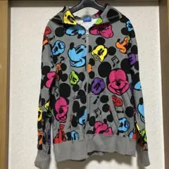 【未使用】東京ディズニーリゾート ミッキーマウス 総柄 長袖 パーカー Ｌ