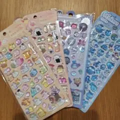 ぷっくり ぷくぷく 立体シール キャラクターシール 4パックセット おまけ付き