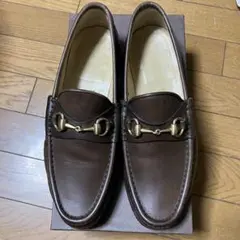 【美品】GUCCI ブラウンレザー ローファー　靴　42E ホースビット