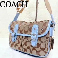 美品✨コーチ ソーホー ショルダーバッグ シグネチャー キャンバス レザー斜め掛