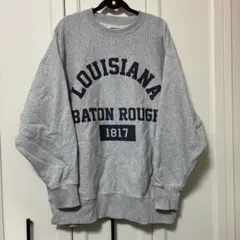 大きいサイズ 裏起毛 カレッジロゴ トレーナー スウェット 4L 杢グレー