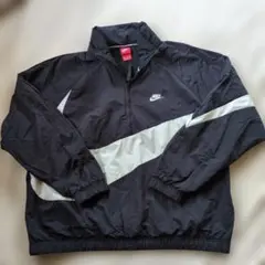 ナイキ　Nike　ナイロンジャケット　XXL　ブラックグレー　ビッグスウォッシュ