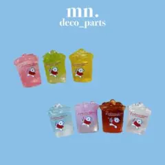 【1つ30円】デコレーションパーツ　カラフル　クリア　ドリンク　フェイクフード