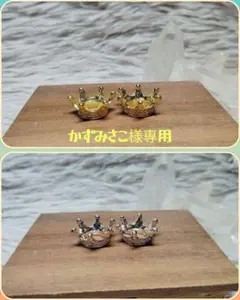 天然石スフィア台座❦ゴールド2点ピンクゴールド2点