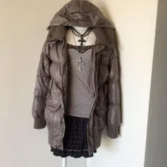 y2k 00s archive グランジ　平成ギャルお兄系ダウンフェザーコート