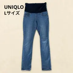 ユニクロ マタニティ デニムパンツ ストレッチ Lサイズ 大きめ ウエスト調節付