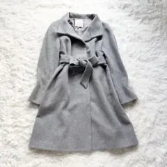 美品　自由区　カシミヤ混　ウールコート　ロングコート　40 Lサイズ　オンワード