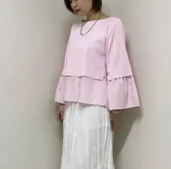 グレースコンチネンタル　ボリュームフレアニットトップ