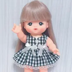 ＊739＊メルちゃん服チェック柄リボンワンピース