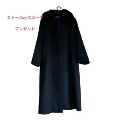 美品 BELTA BUONO ブラック カシミヤ90% ロングコート ファー L