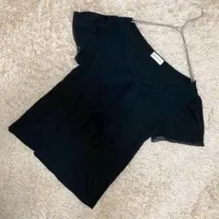 【良品】LODISPOTTO リボンフリル襟ブラウス 黒 日本製 2のサムネイル